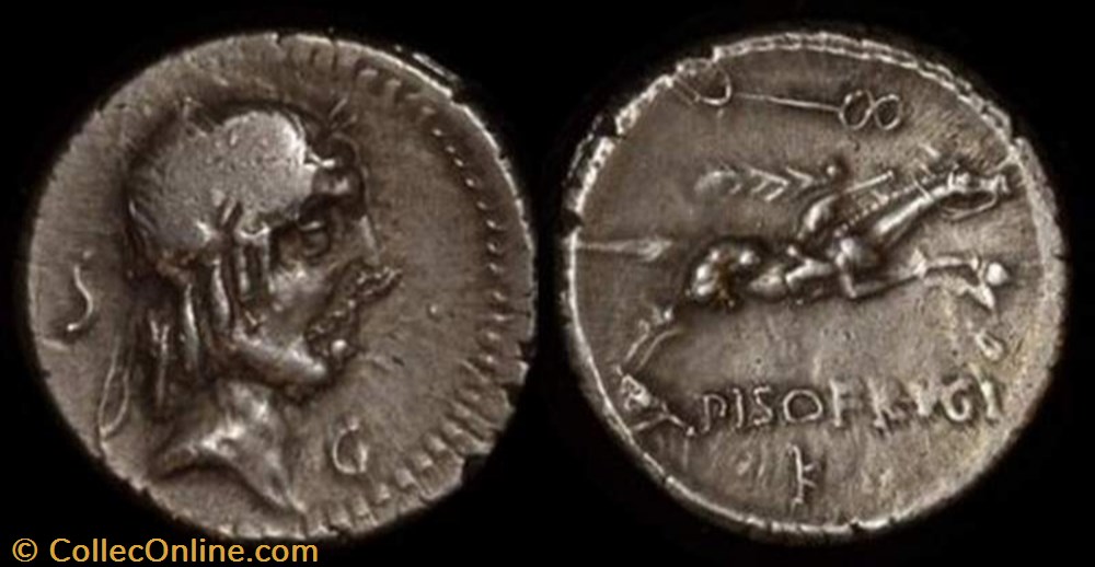 coin ancient to republicain imperial l calpurnius piso frugi roman republic ar denarius