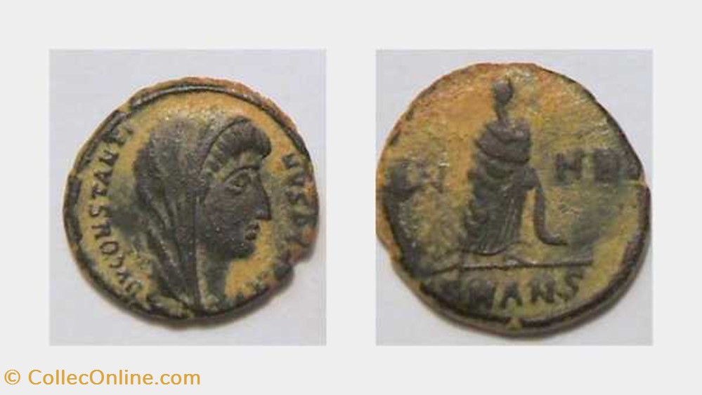 CONSTANTINE I AE4, RIC RIC VIII 112, Togate & Veiled coin ancient b roman republicain imperial constantine i ae4 ric ric viii 112 togate veiled