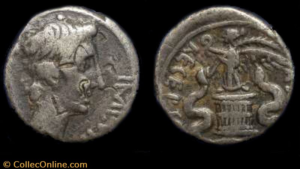 AUGUSTUS AR Quinarius coin ancient b c to roman republicain imperial augustus ar quinarius