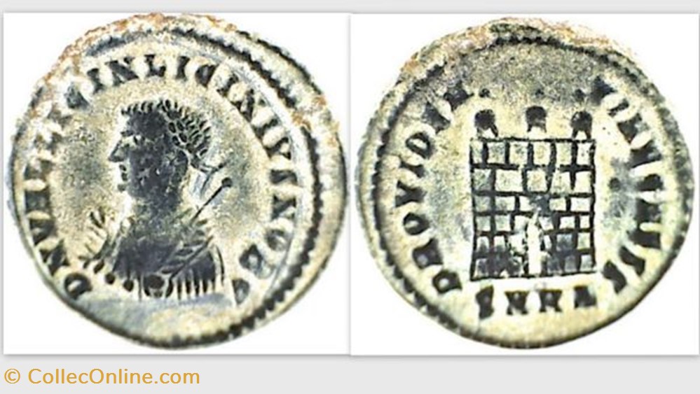 LICINIUS II AE3, RIC VII 36, Campgate coin ancient b to roman republicain imperial licinius ii ae3 ric vii 36 campgate