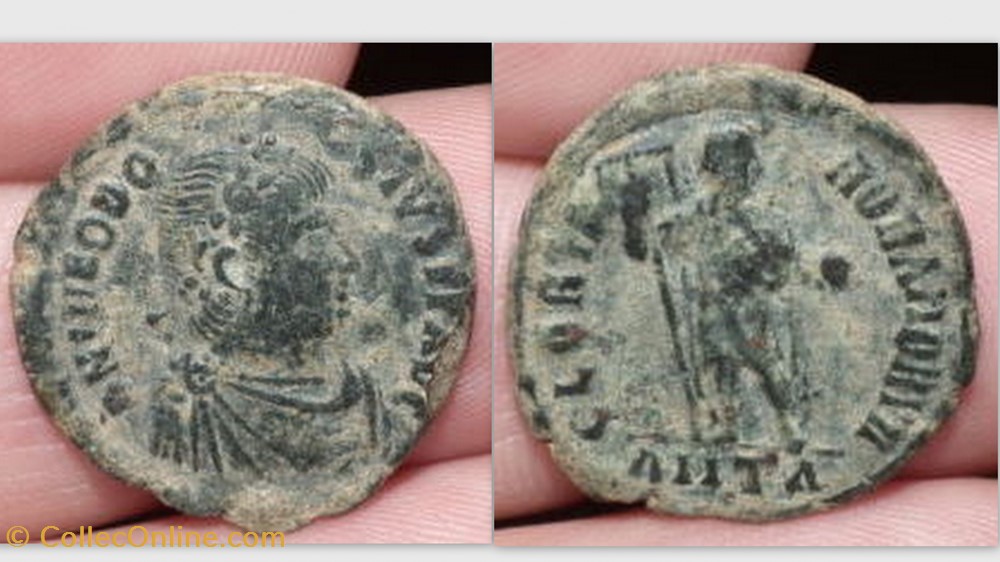 THEODOSIUS I AE2, RIC 68b, GLORIA ROMANORVM coin ancient to republicain imperial theodosius i ae2 ric 68b gloria romanorvm