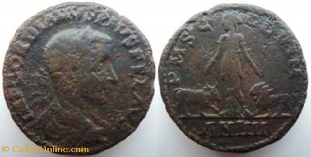 GORDIAN III AE 30, AMNG 83, City Goddess coin ancient b to roman republicain imperial gordian iii ae 30 amng 83 city goddess