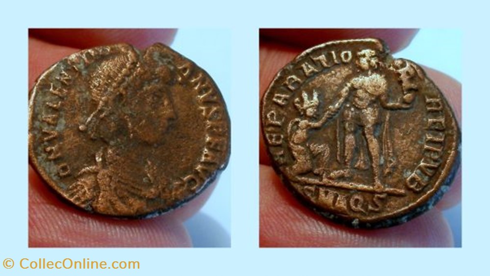 VALENTINIAN II AE2, RIC 30b.2, Reparatio Reipvb coin ancient to roman republicain imperial valentinian ii ae2 ric 30b 2 reparatio reipvb