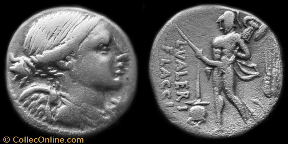 coin ancient to republicain imperial l valerius flaccus roman republic gens valeria ar denarius