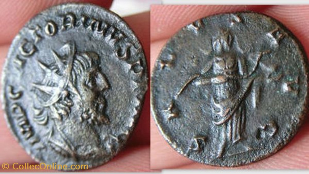 VICTORINUS Antoninianus RIC 67, Salus coin ancient b roman republicain imperial victorinus antoninianus ric 67 salus