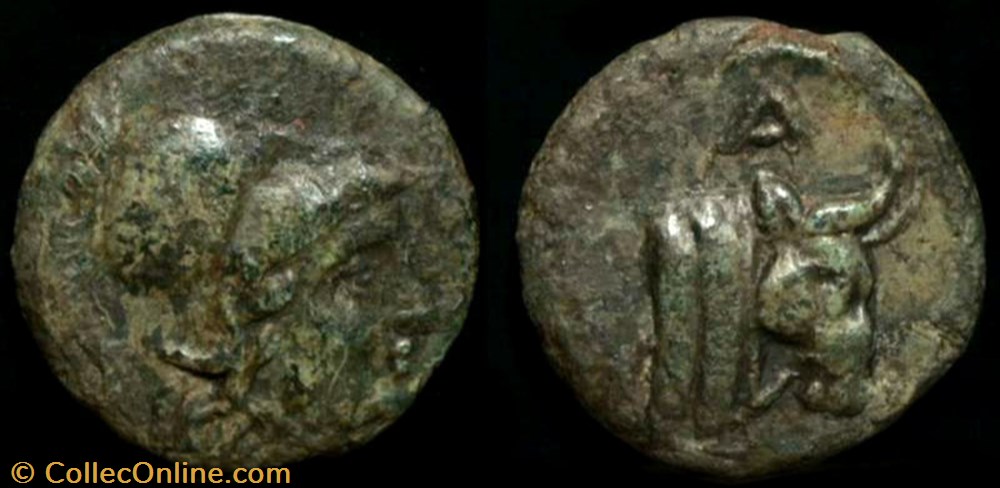 PERGAMON MYSIA AE15 coin ancient b c to greek pergamon mysia ae15