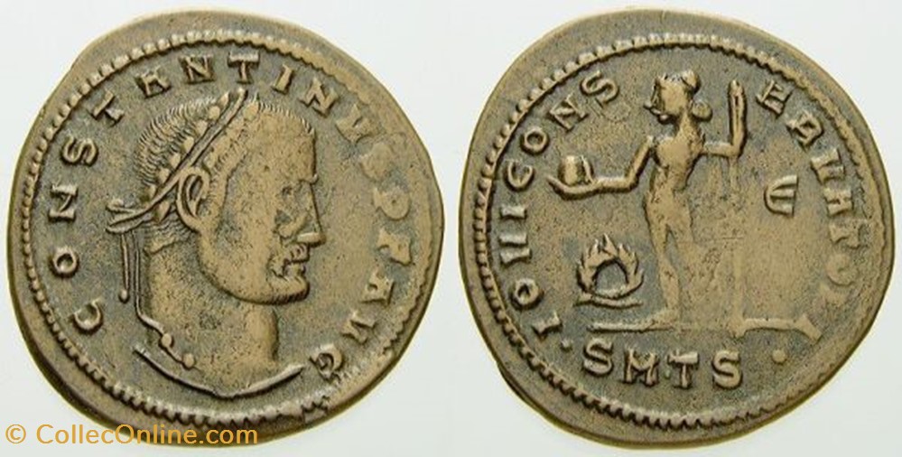 coin ancient to roman republicain imperial constantine i ae follis ric vi 50b jupiter