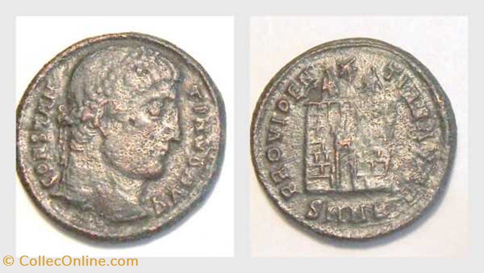 CONSTANTINE I AE3, RIC VII 90,B, Campgate coin ancient to roman republicain imperial constantine i ae3 ric vii 90 b campgate