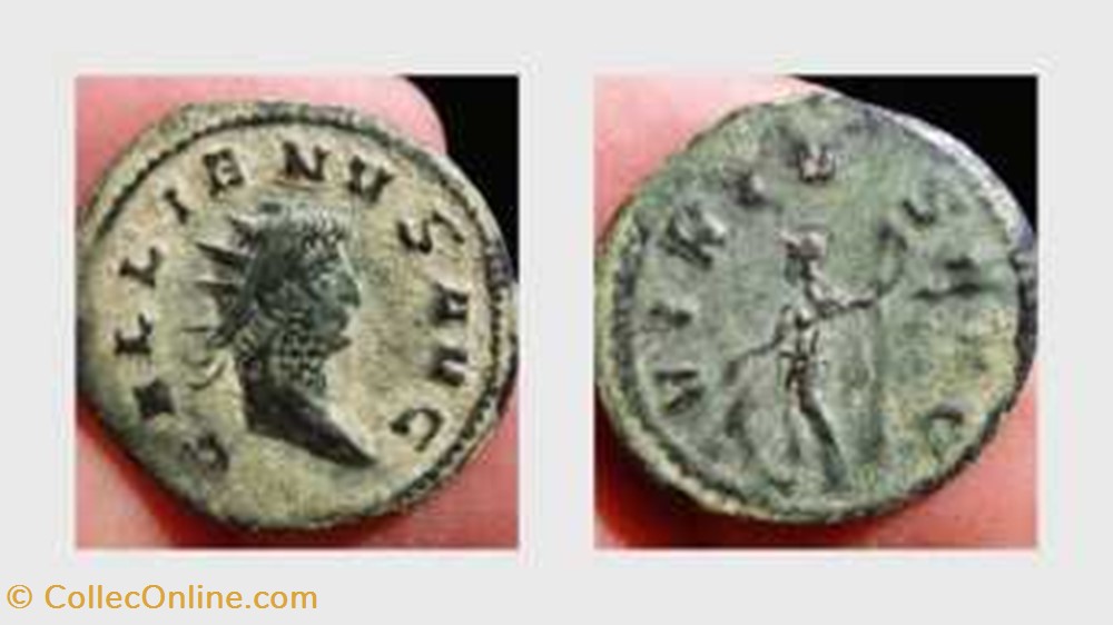 coin ancient b roman republicain imperial gallienus antoninianus ric 534 virtus
