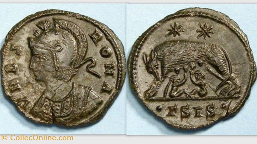 CONSTANTINOPOLIS COMMEMORATIVE AE3, RIC VII 240, Vrbs Roma coin ancient to roman republicain imperial constantinopolis commemorative ae3 ric vii 240 vrbs roma