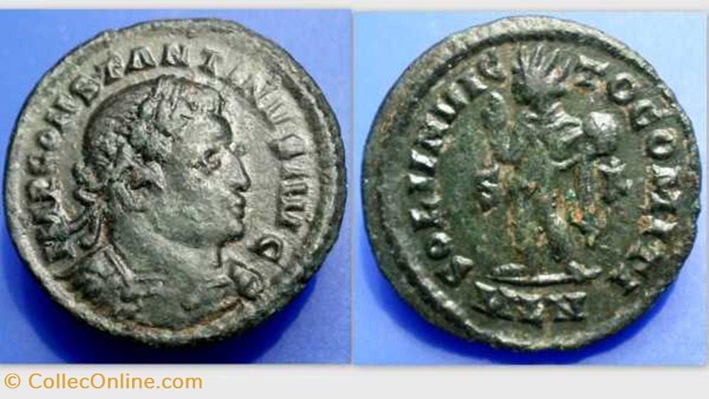 coin ancient b to roman republicain imperial constantine i ae3 ric vii 43 sol