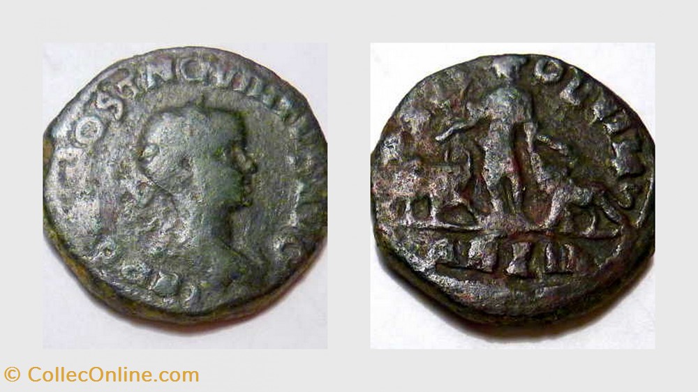 HOSTILLIAN AE 27, Moushmov 54, Viminacium City Goddess coin ancient b to roman republicain imperial hostillian ae 27 moushmov 54 viminacium city goddess