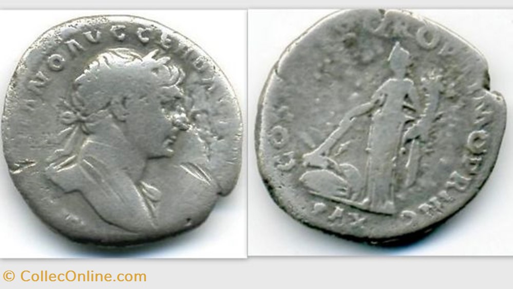 TRAJAN Denarius, RIC 102, Pax coin ancient b to roman republicain imperial trajan denarius ric 102 pax