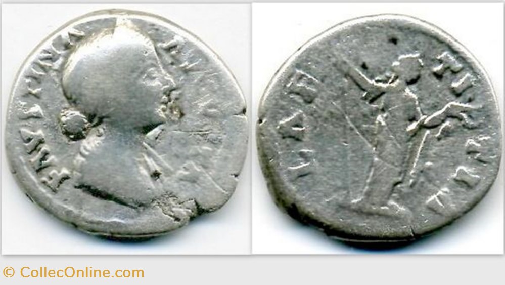 FAUSTINA II Denarius RIC 702v, Laetitia coin ancient b to roman republicain imperial faustina ii denarius ric 702v laetitia