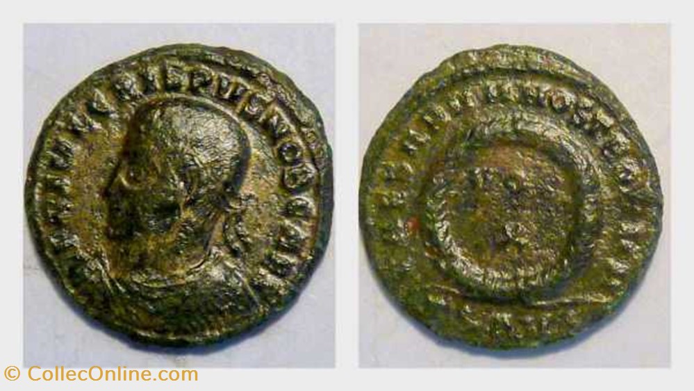 CRISPUS AE3, RIC 125, Vota coin ancient b to roman republicain imperial crispus ae3 ric 125 vota