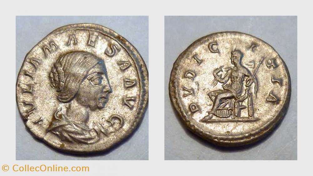 coin ancient b to roman republicain imperial julia maesa denarius ric 268 pudicitia