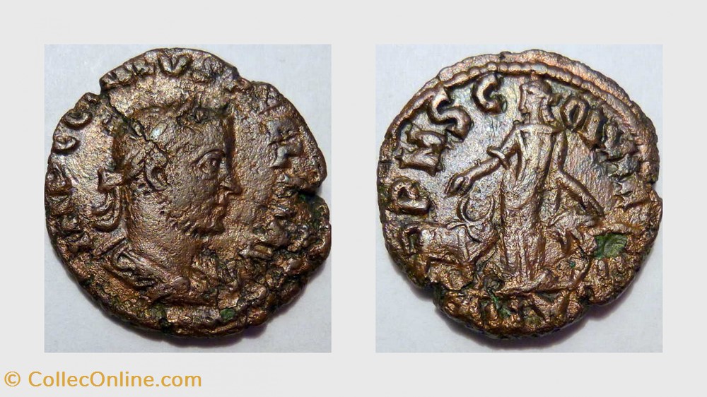 GORDIAN III AE32, Moushmov 34, Bull and Lion coin ancient c to roman republicain imperial gordian iii ae32 moushmov 34 bull and lion