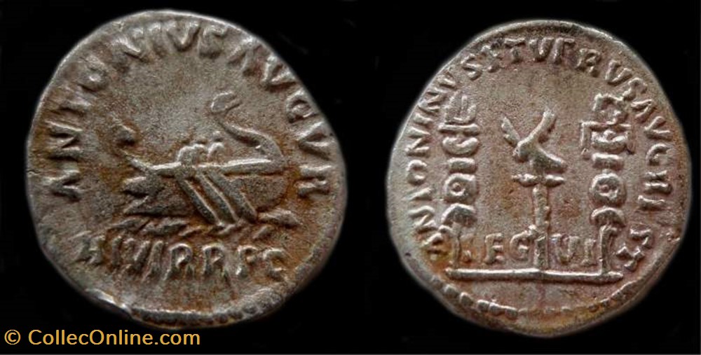 MARCUS ANTHONY RESTITUTION AR Denarius coin ancient b to roman republicain imperial marcus anthony restitution ar denarius