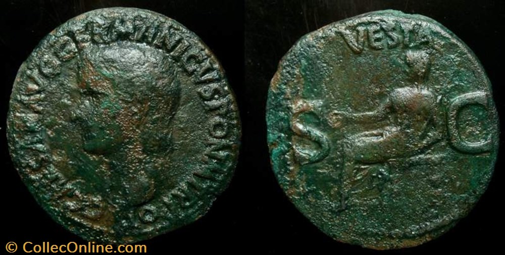 CALIGULA AE As coin ancient b to roman republicain imperial caligula ae as