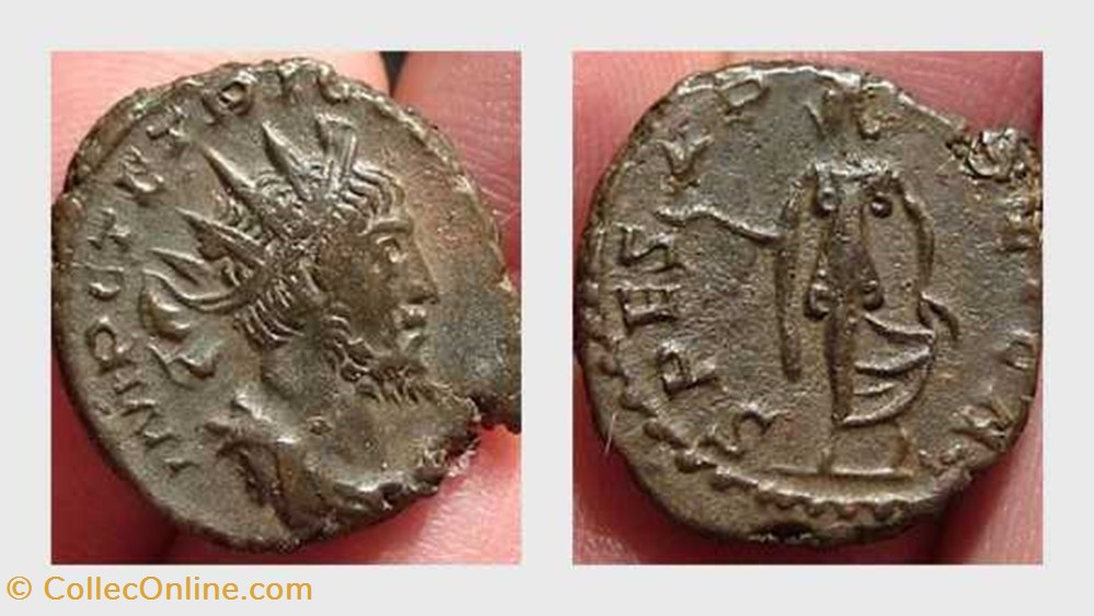 TETRICUS I Antoninianus RIC 136, Spes coin ancient b roman republicain imperial tetricus i antoninianus ric 136 spes
