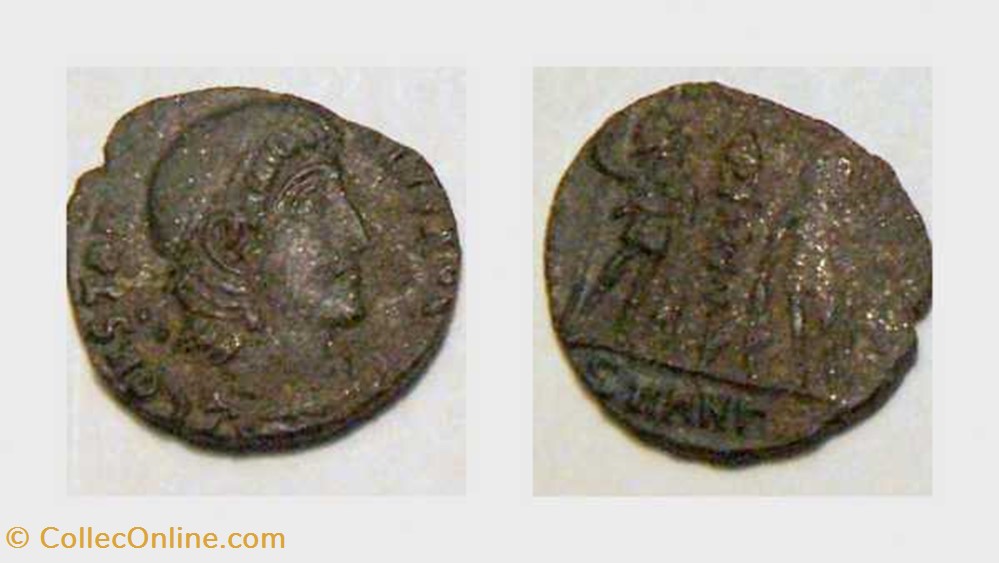 CONSTANTINE I AE4, RIC 108, One Standard coin ancient b to roman republicain imperial constantine i ae4 ric 108 one standard