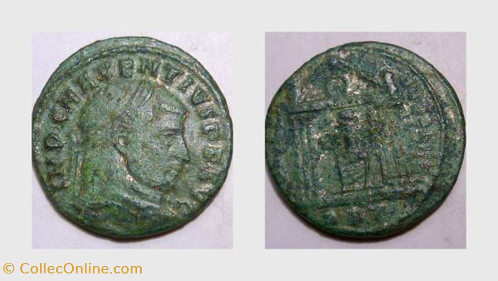 MAXENTIUS Follis, RIC 210, Temple coin ancient b to roman republicain imperial maxentius follis ric 210 temple