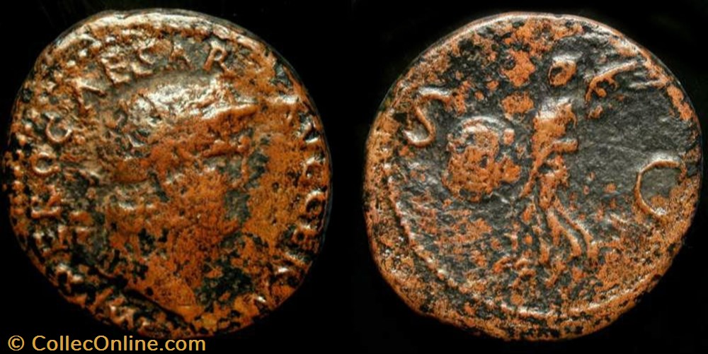 NERO AE As coin ancient b c to roman republicain imperial nero ae as