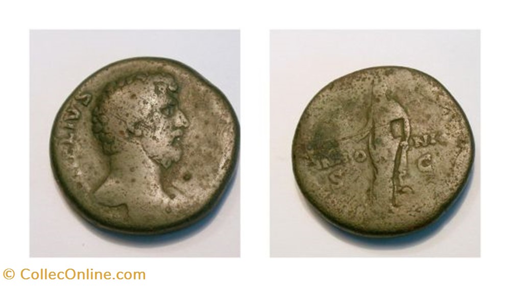 AELIUS AE As, RIC 1071, Pannonia coin ancient b to roman republicain imperial aelius ae as ric 1071 pannonia