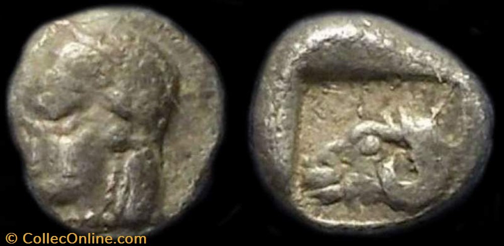 TROAS KEBREN AR Obol coin ancient c to greek troas kebren ar obol