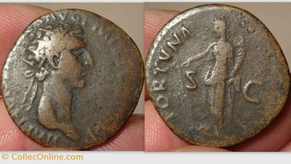 Nerva Dupondius RIC 61, Fortuna coin ancient b to roman republicain imperial nerva dupondius ric 61 fortuna