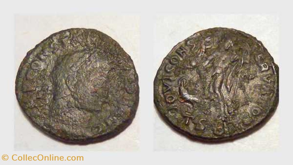CONSTANTINE I AE3, RIC VII 19, Jupiter coin ancient b to roman republicain imperial constantine i ae3 ric vii 19 jupiter