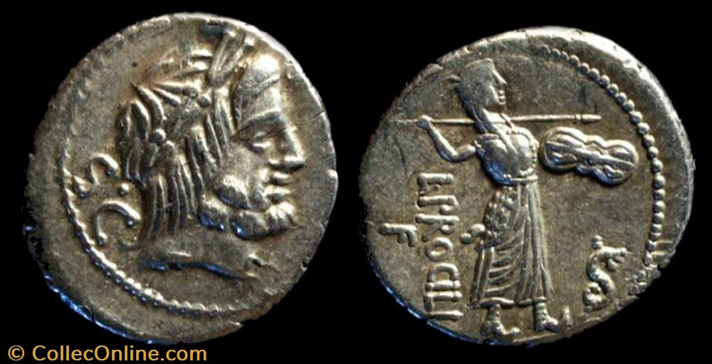 coin ancient to republicain imperial l procilius roman republic gens procilia ar denarius