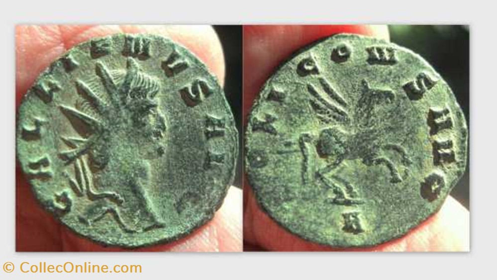 coin ancient b roman republicain imperial gallienus antoninianus ric 283 pegasus