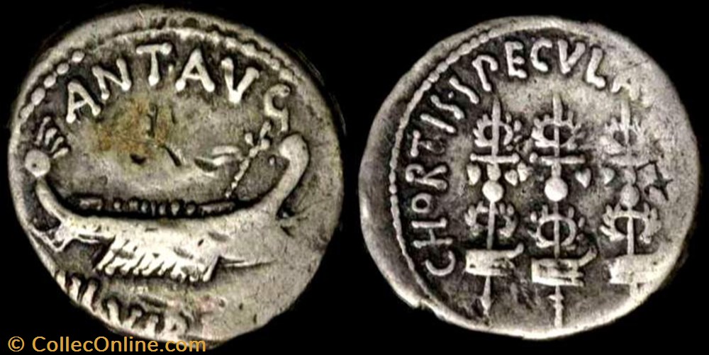 MARCUS ANTONIUS AR Denarius CHORTIS SPECVLATORVM coin ancient b roman republicain imperial marcus antonius ar denarius chortis specvlatorvm
