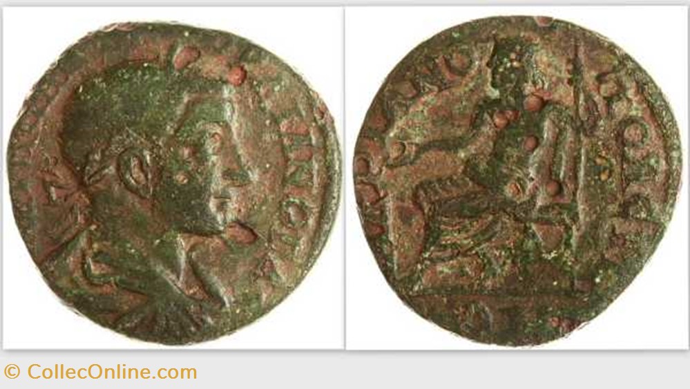 GORDIAN III AE26, Moushmov 2715, Serapis coin ancient b c to roman republicain imperial gordian iii ae26 moushmov 2715 serapis