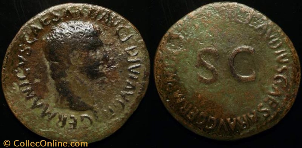 GERMANICUS AE As coin ancient b to roman republicain imperial germanicus ae as