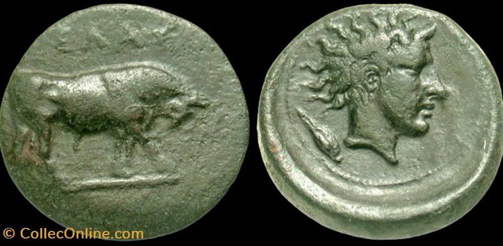 GELA, SICILY Æ Trias coins ancient to greek gela sicily trias