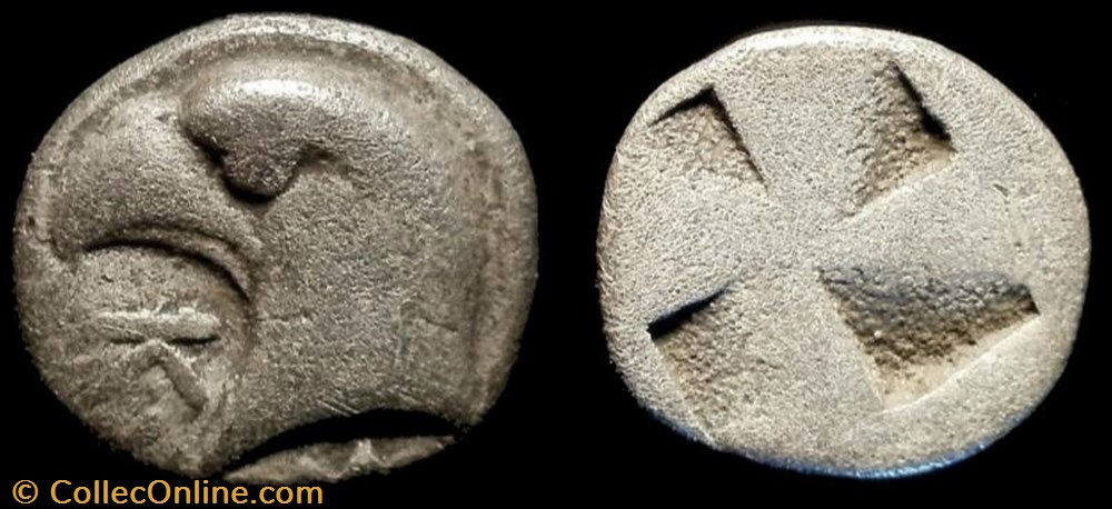 AEOLIS, KYME AR Hemiobol coin ancient c to greek aeolis kyme ar hemiobol