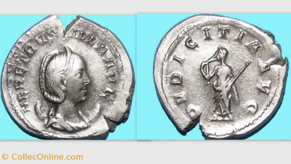 coin ancient roman republicain imperial herennia etruscilla antoninianus ric 58b pudicitia