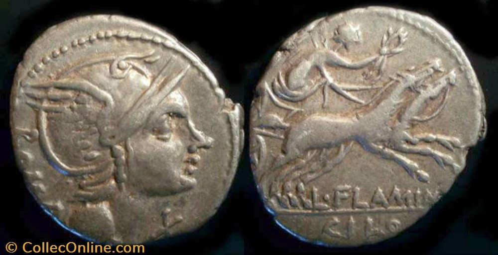 coin ancient to republicain imperial l flaminius chilo roman republic gens flaminia ar denarius