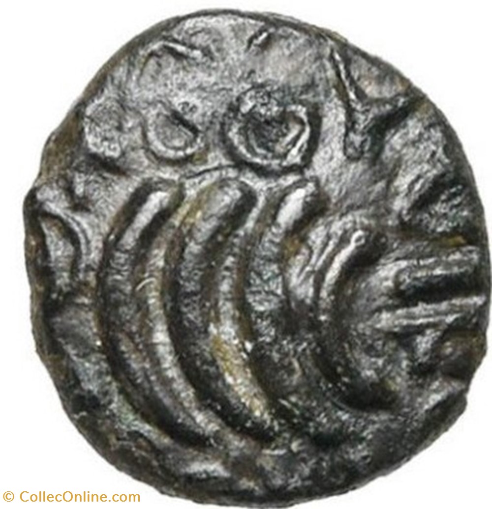 quart de statère nervien VIROS cl 1 monnaies antiques celtes quart de statere nervien viros cl 1