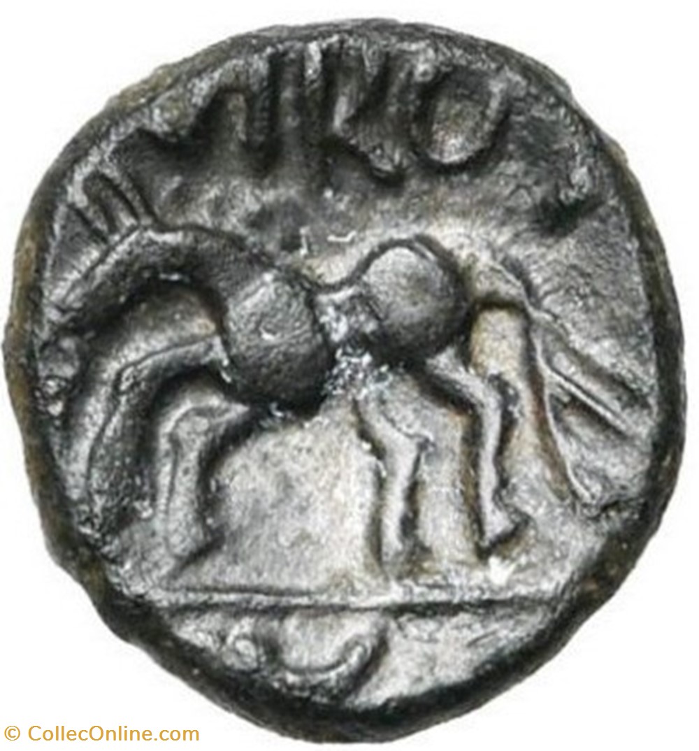 quart de statère nervien VIROS cl 1 monnaies antiques celtes quart de statere nervien viros cl 1
