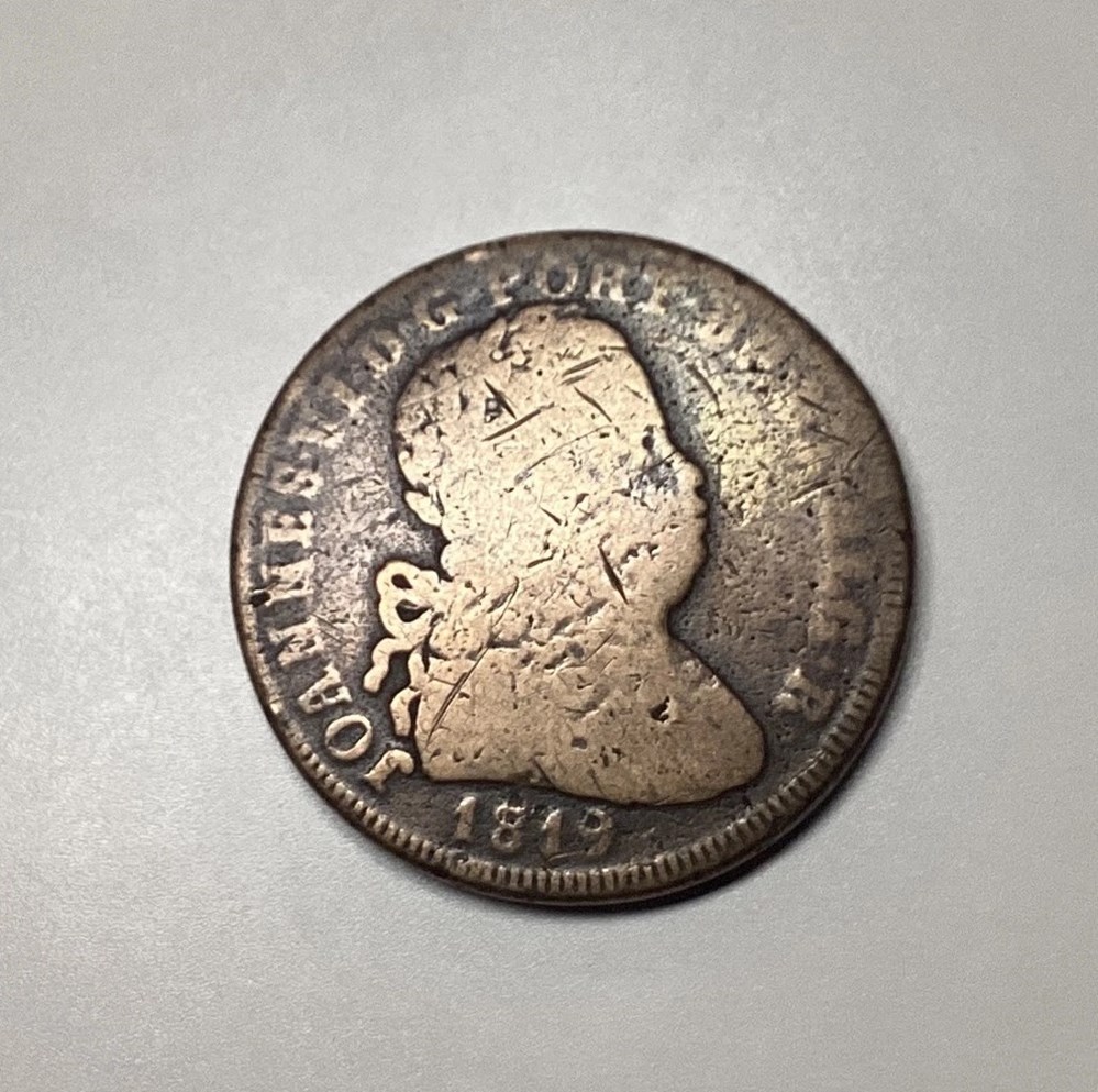Portugal 1819 (Monarchy, uk of Portugal, Brazil, and the Algarves) 2 moedas portugal 1819 monarchy uk of portugal brazil and the algarves