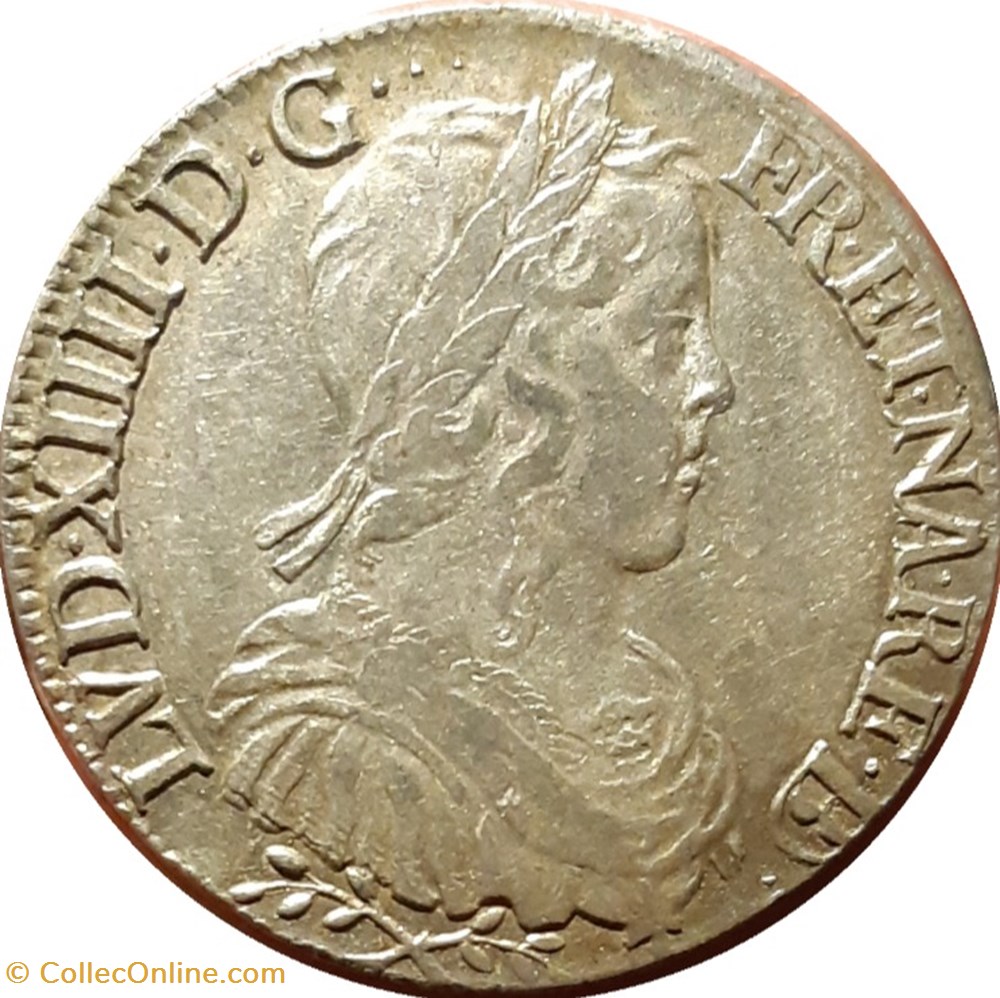 Demi ecu du bearn louis XIV pau 1650 monnaies europe medievale france royales demi ecu du bearn louis xiv pau 1650