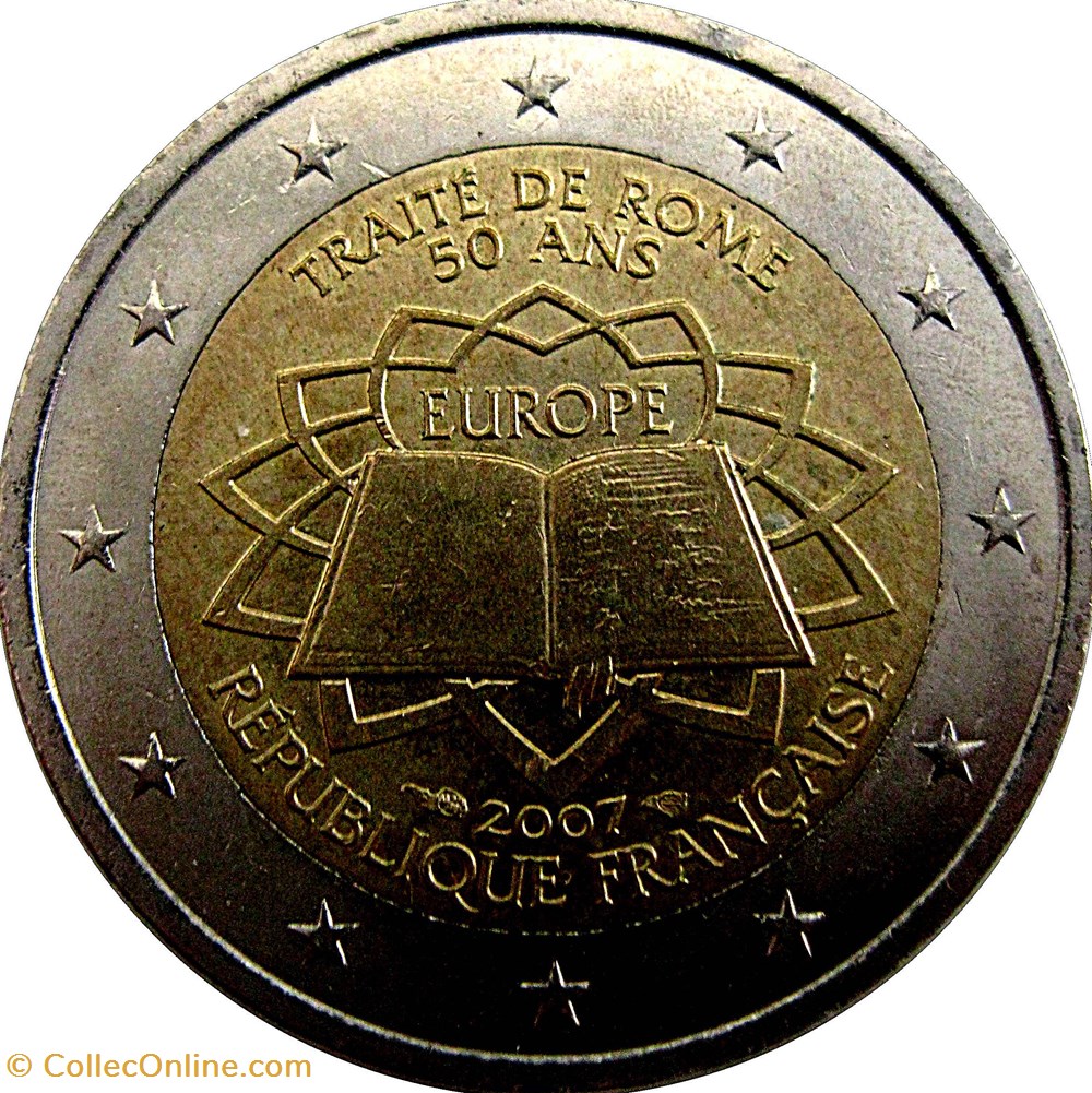 2007 - 2 euros - France - commémorative Traité de Rome monnaies 2007 2 euros france commemorative traite de rome