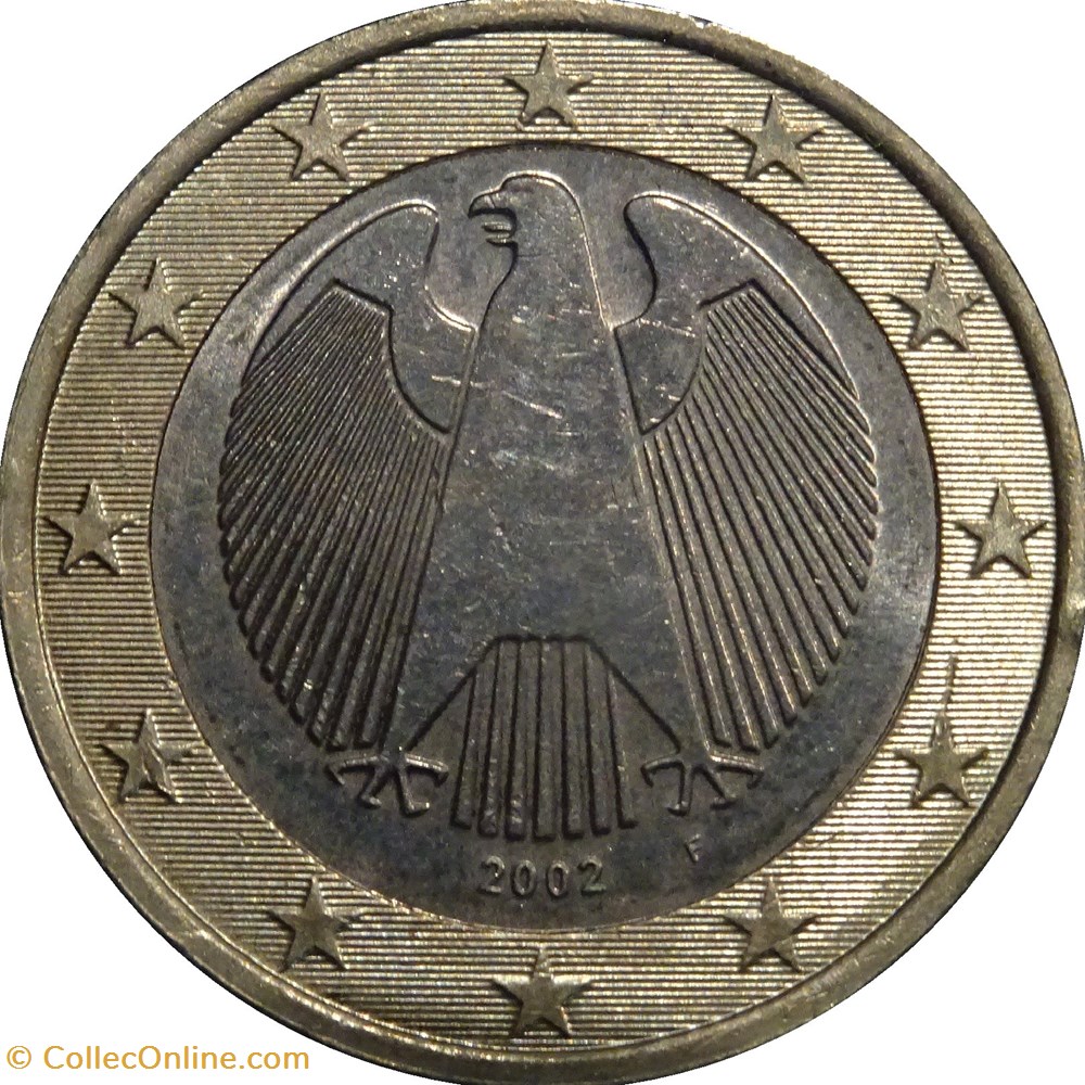 2002 - 1 euro F - Allemagne monnaies euros 2002 1 euro f allemagne