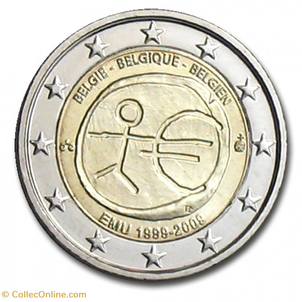 2009 - 2 euros - Belgique - commémorative Union économique et monétaire monnaies 2009 2 euros belgique commemorative union economique et monetaire