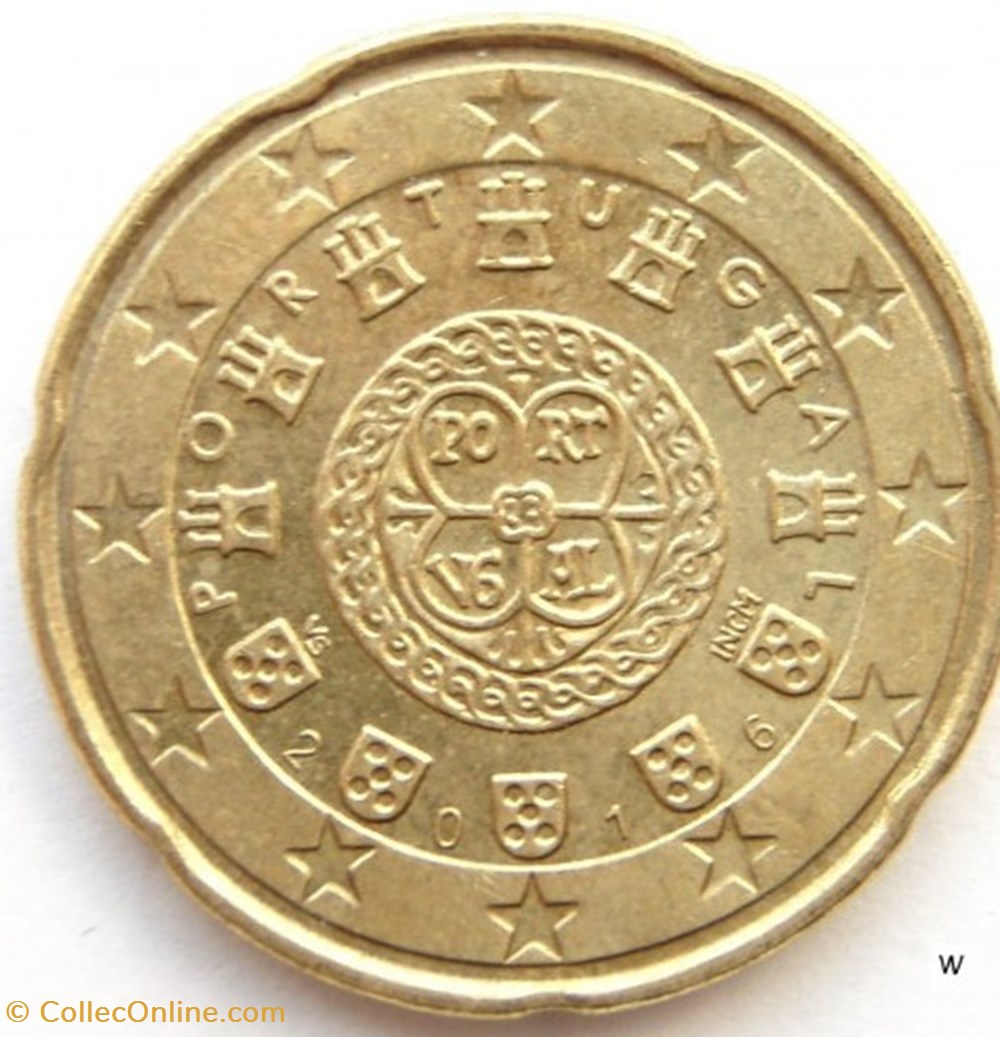 monnaies euros 2016 20 cent portugal