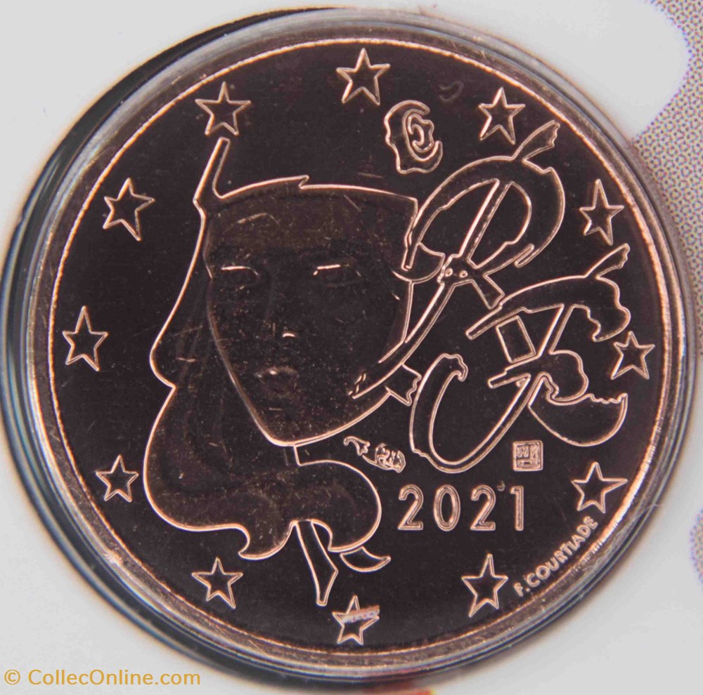 monnaies euros 2021 1 cent france