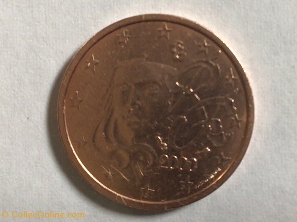 monnaies euros 2000 2 cent france